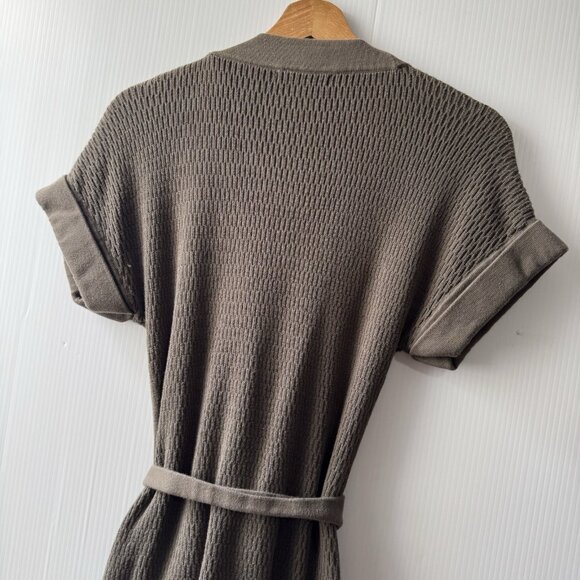 Banana Republic Olive Green Sz S Belted Button Front Cardigan Sweater Women’s - Picture 13 of 14